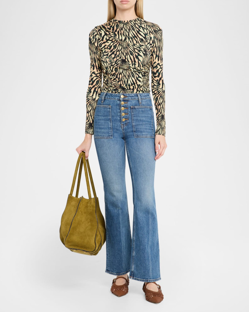 ULLA JOHNSON Paradis Ruched Long-Sleeve Top outlook