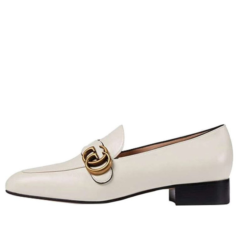 (WMNS) Gucci Double G Leather Loafers 'White' 602496-C9D00-9022 - 1