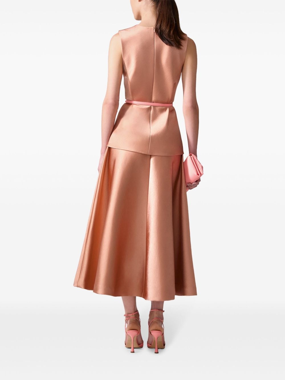 crew-neck satin top - 3