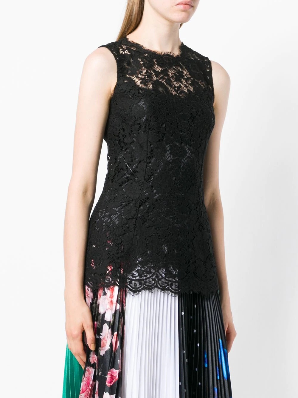 sleeveless lace top - 3