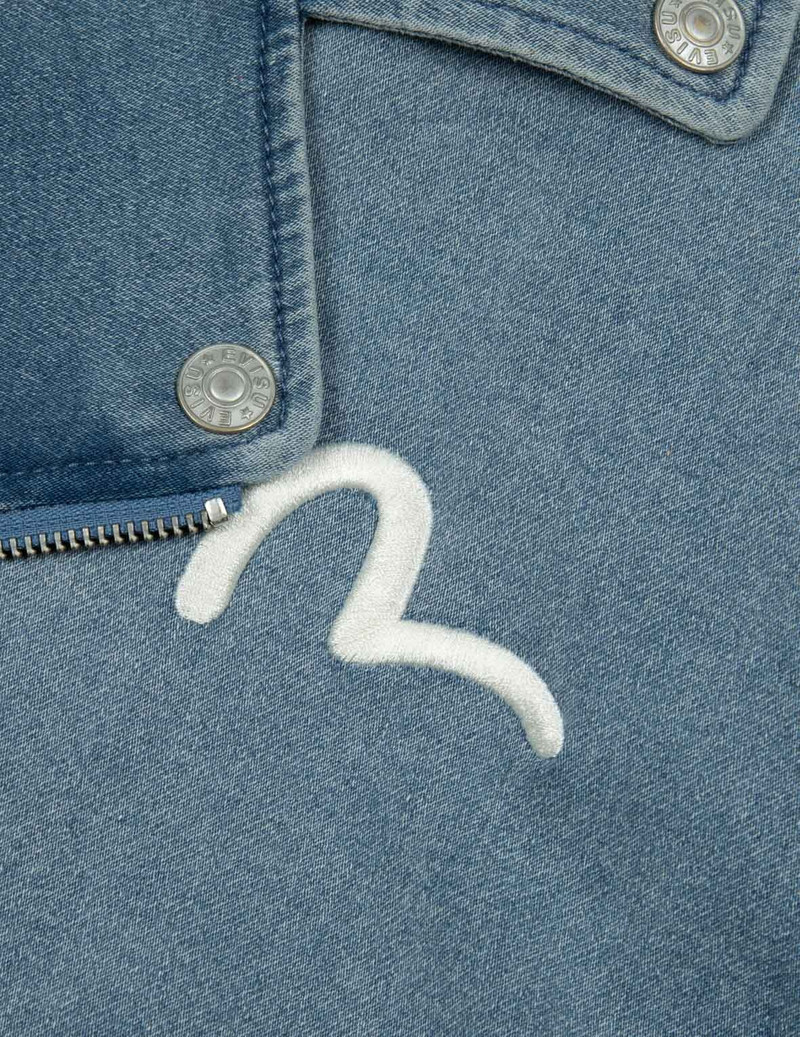 LOGO APPLIQUÉ FASHION FIT DENIM BIKER JACKET 9