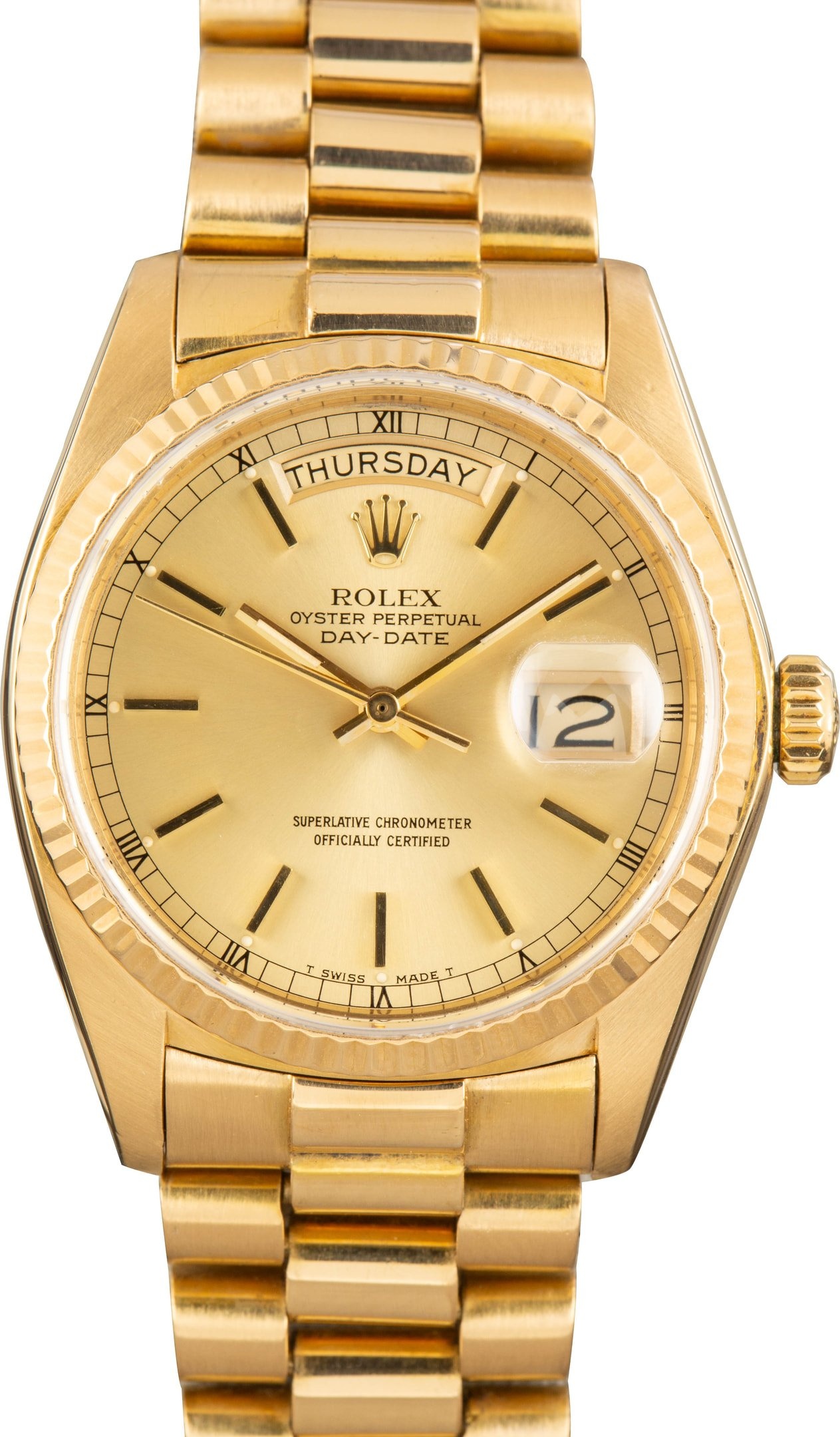 Rolex Day-Date 18038 Champagne Linen Dial - 1