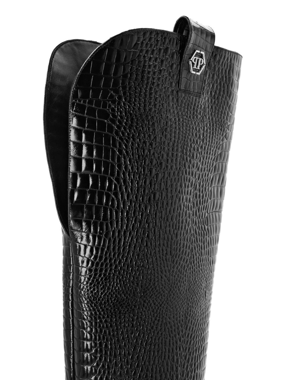 leather stiletto-heel over-the-knee boots - 3