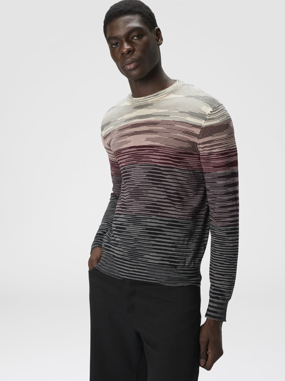 Crew Neck Sweater in Pure Flame Wool - 4