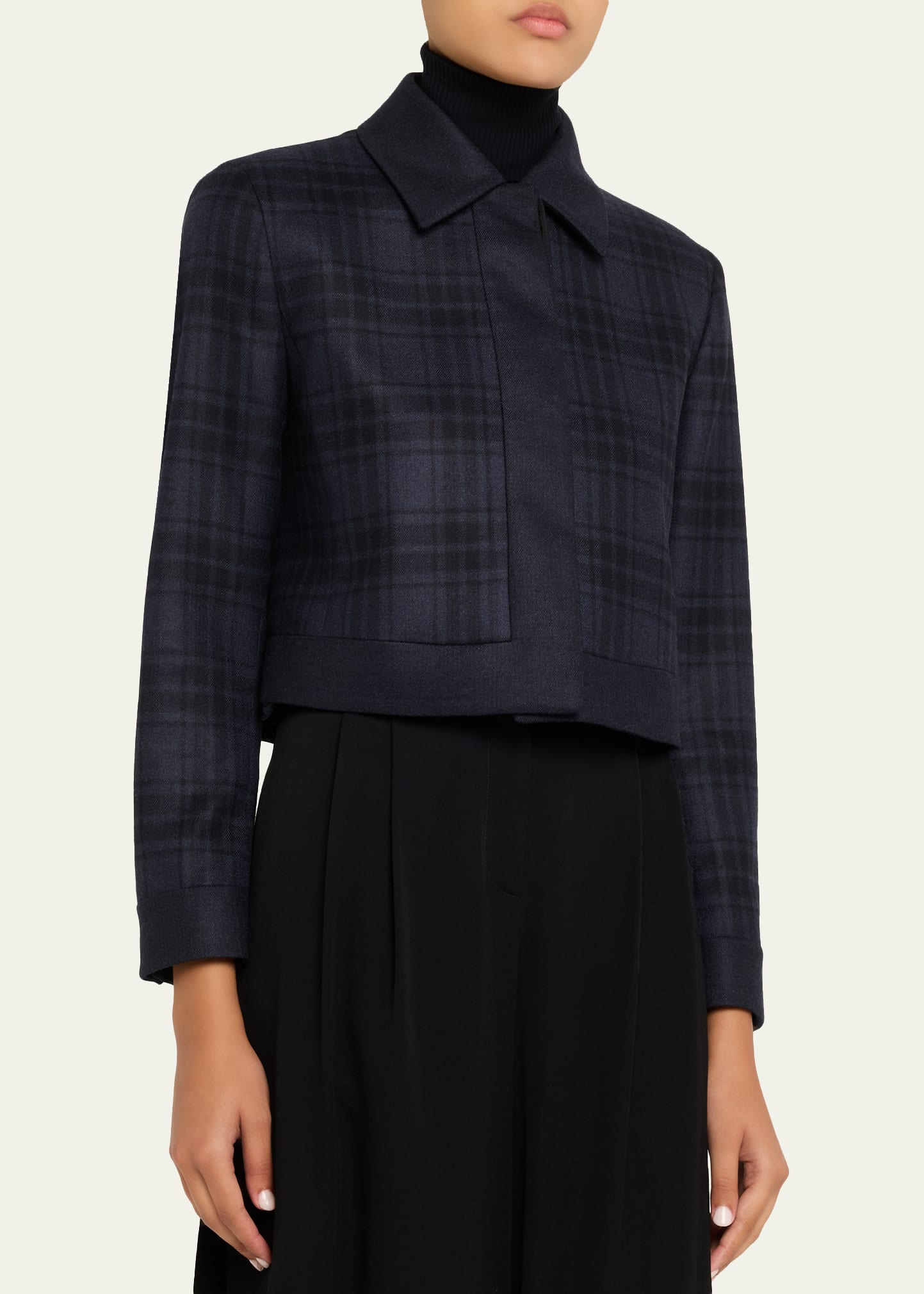 Lewitt Check Wool Double-Face Crop Jacket - 4