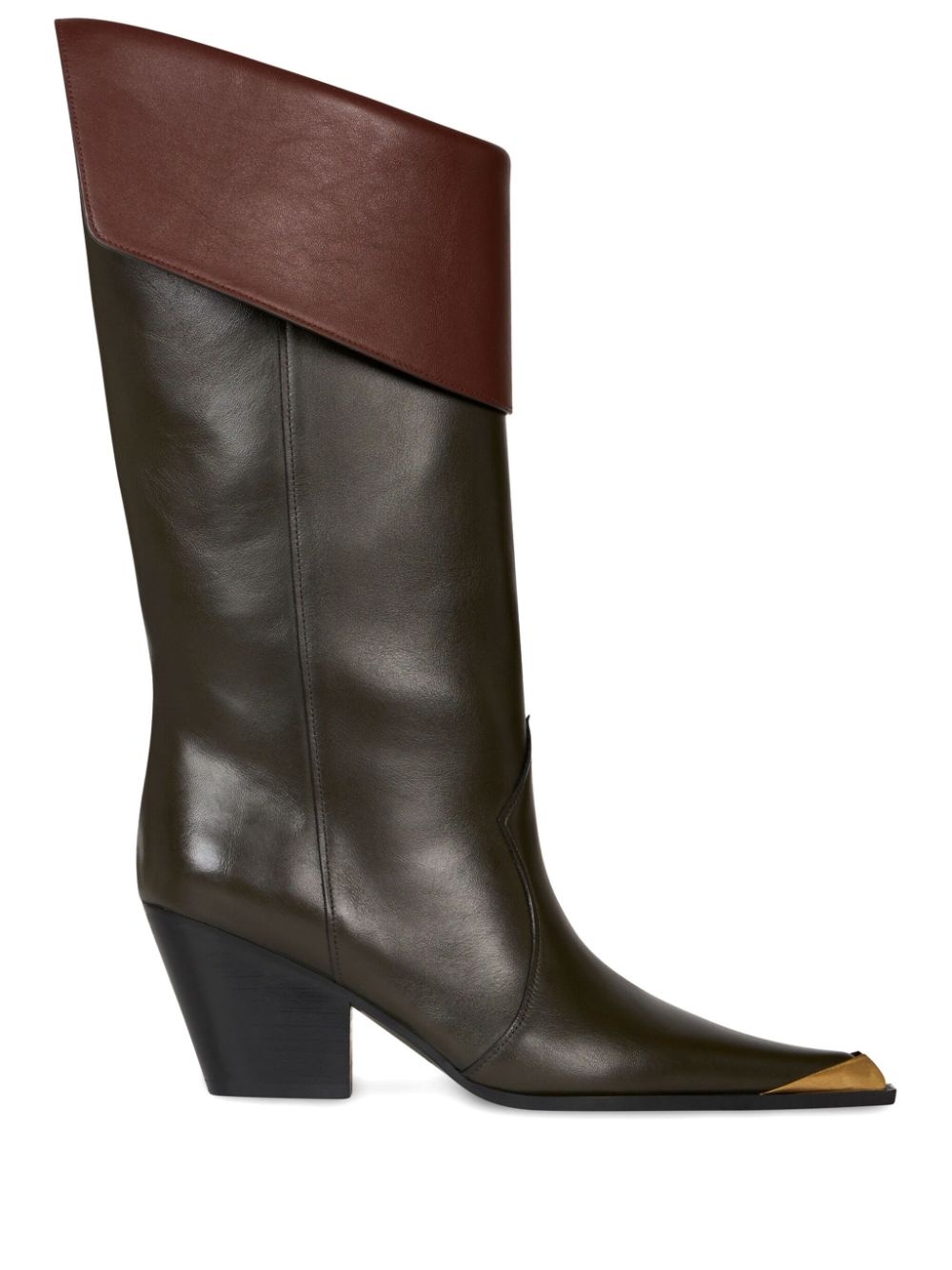 leather mic-calf boots - 1