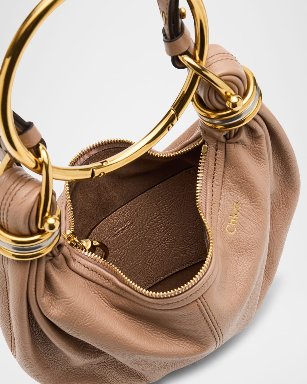 Mini Bracelet Grained Leather Crossbody Bag - 3