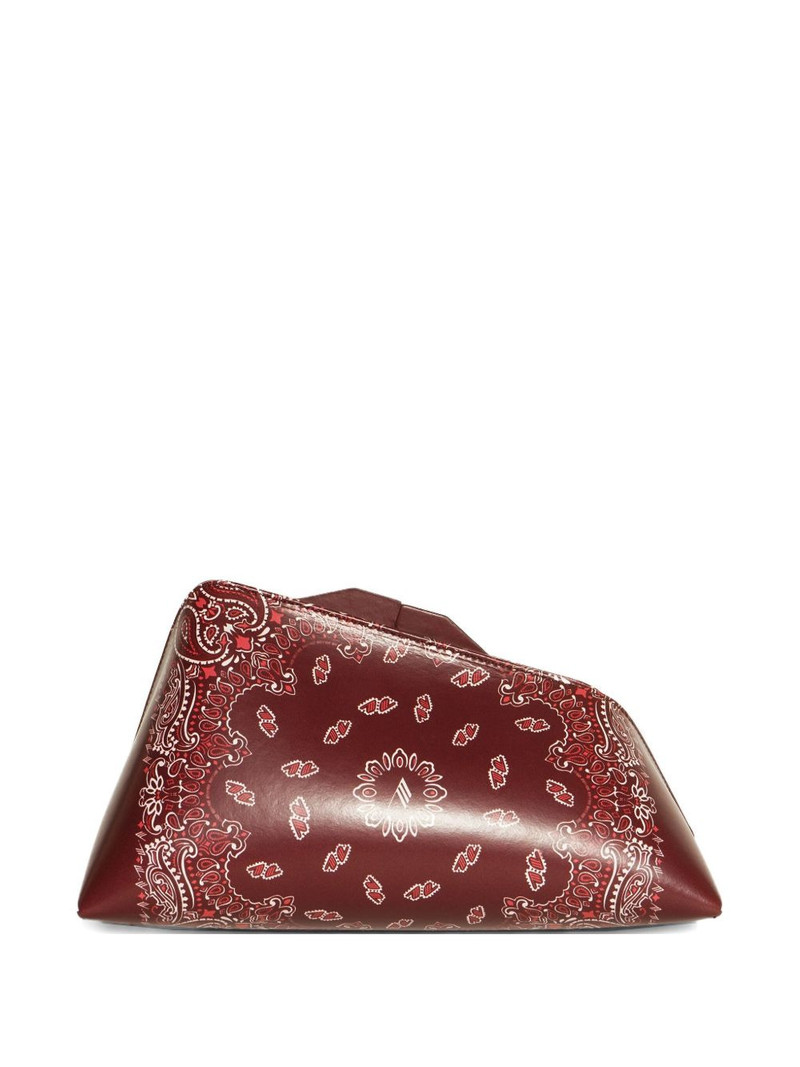 small paisley-print leather clutch 1