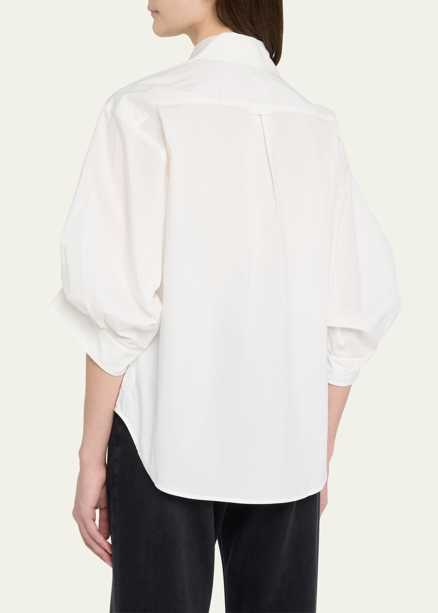 Gemma 3/4-Sleeve Poplin Button-Front Shirt - 3