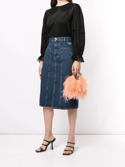 MSGM lace-trimmed cotton blouse outlook