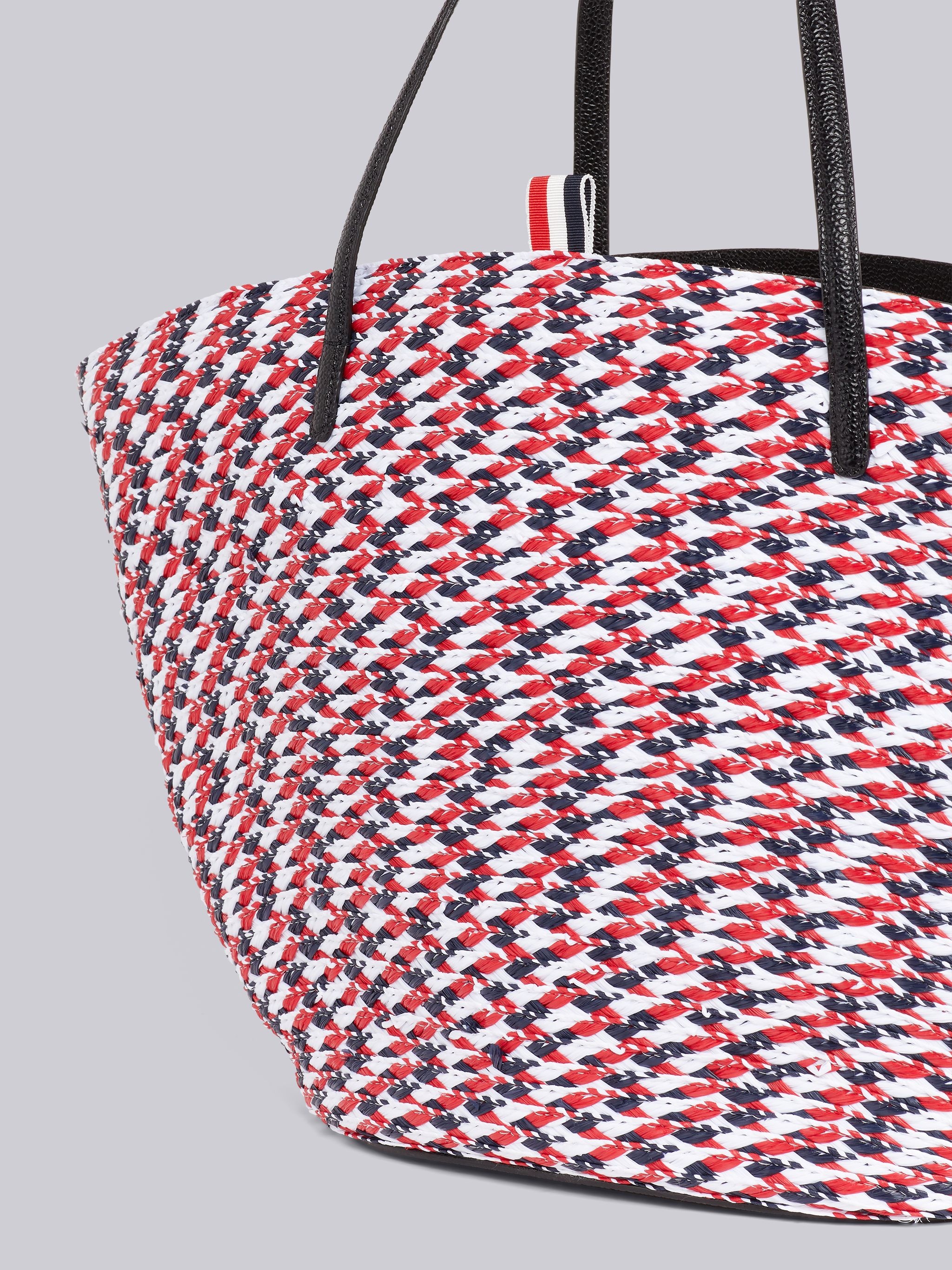 Multi-Color Braided Raffia Basket Bag 2