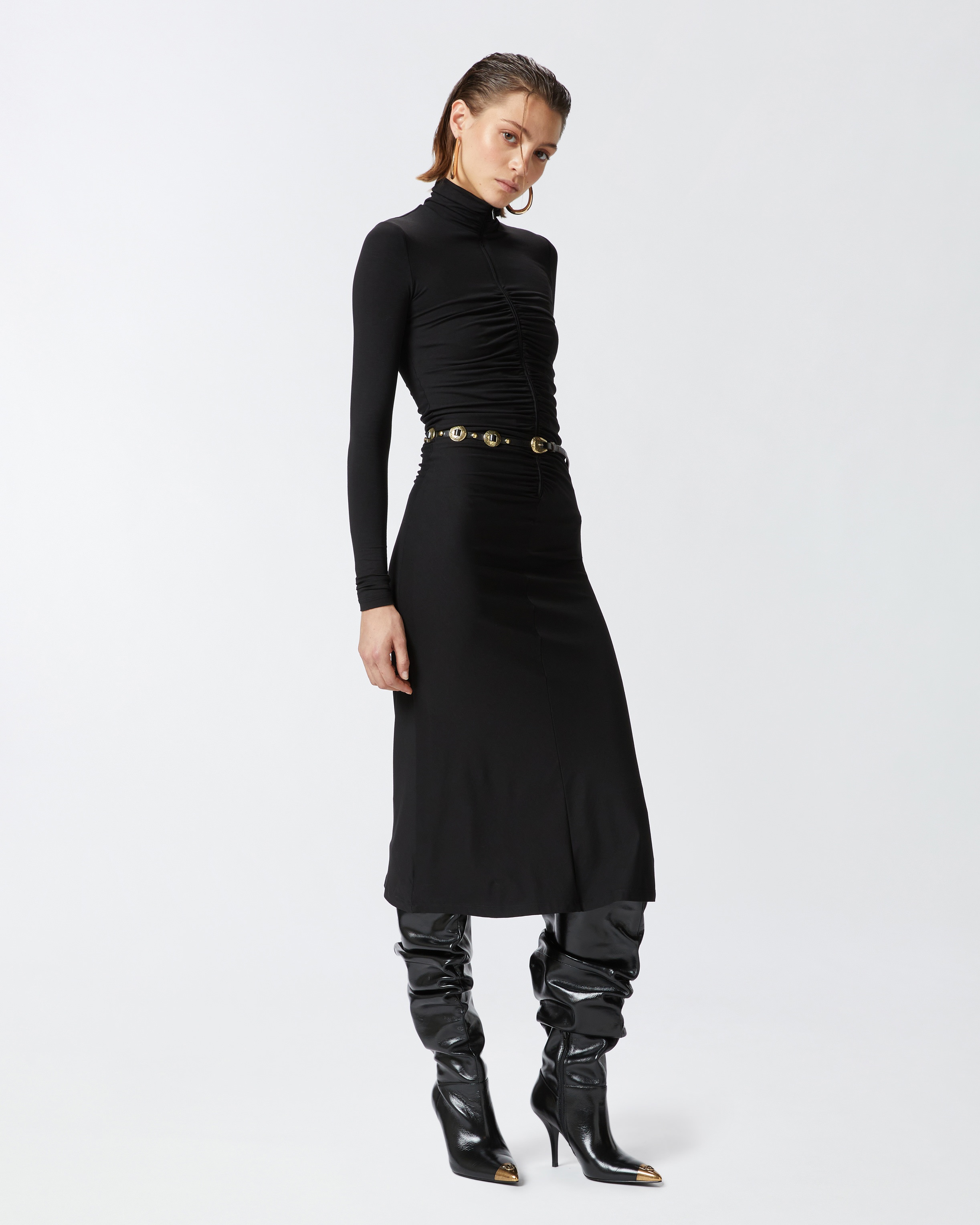 JERSEY MIDI DRESS WITH ZIP - 3