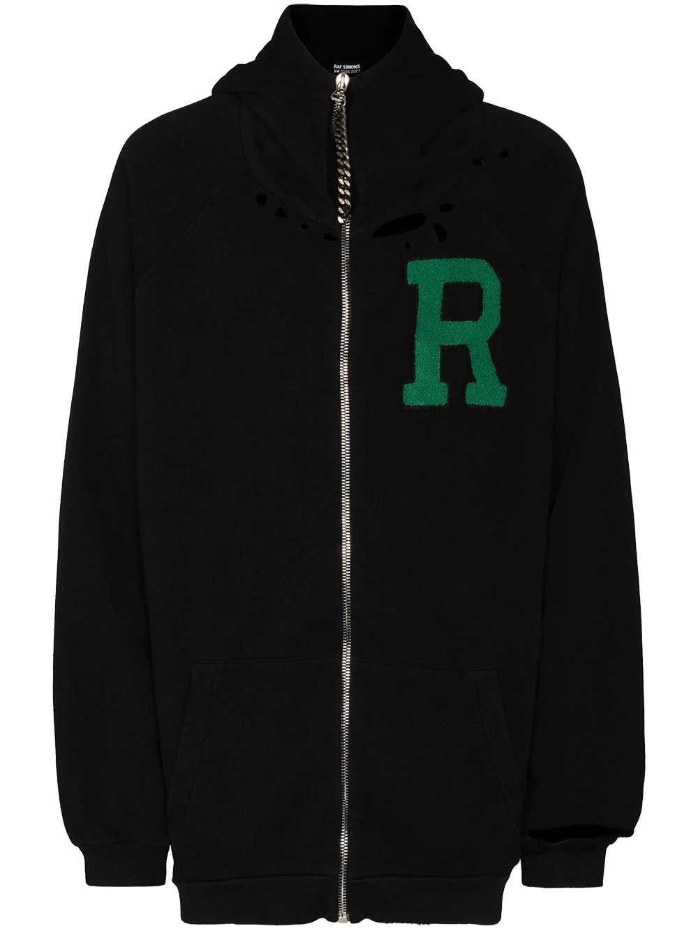 letter-appliqué cotton hoodie - 1