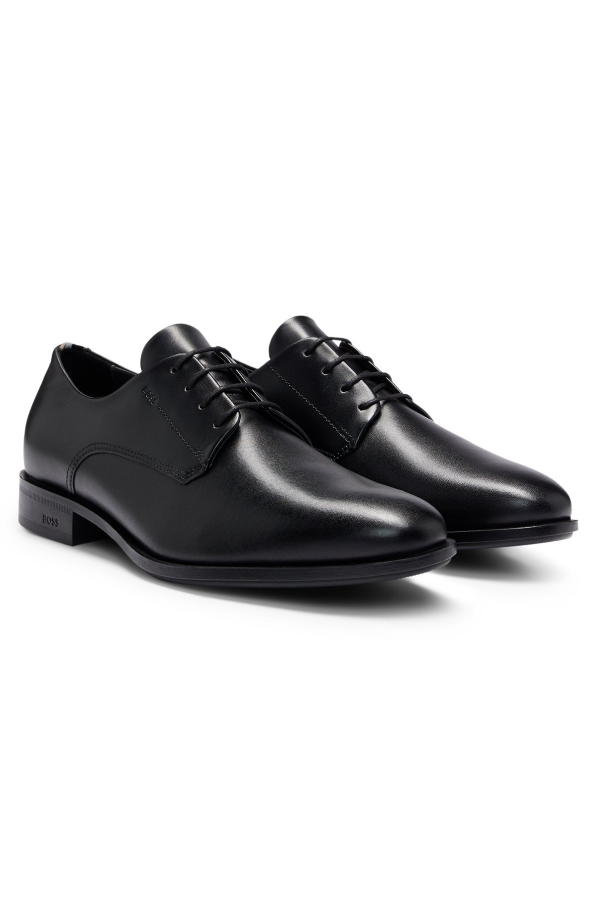 LEATHER DERBY SHOES WITH SIGNATURE TRIMS - 2