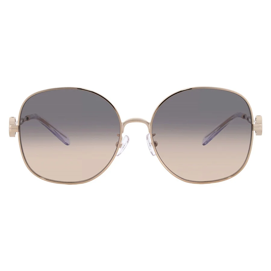 Tory Burch Light Brown Gray Gradient Round Ladies Sunglasses TY6112 3358G9 56 - 1