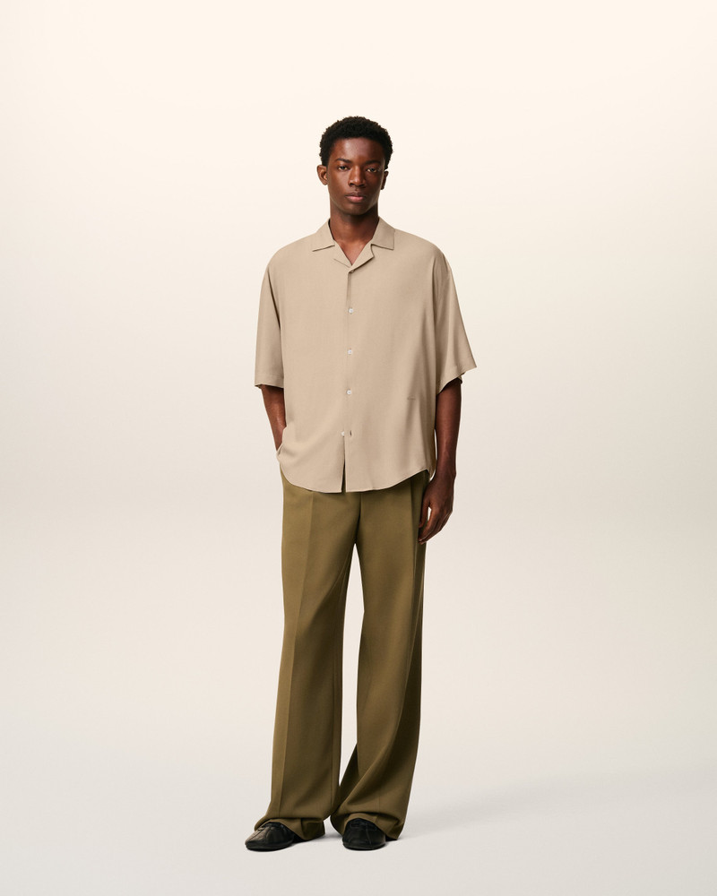 AMI Paris BEIGE AMI CAMP SHORT SLEEVED SHIRT outlook