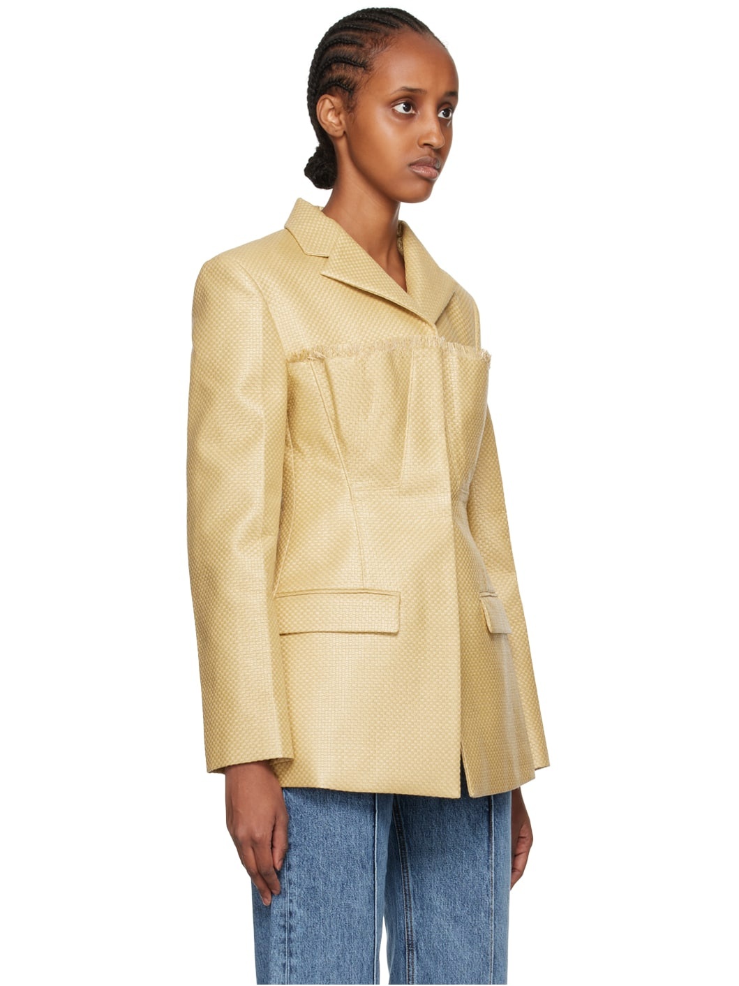 Beige Le Raphia 'La Veste Palha' Blazer - 2