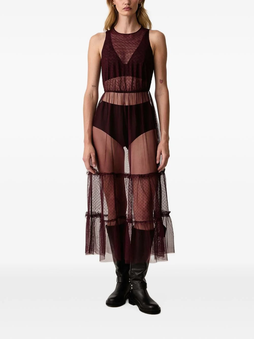 ruffled midi dress - 1
