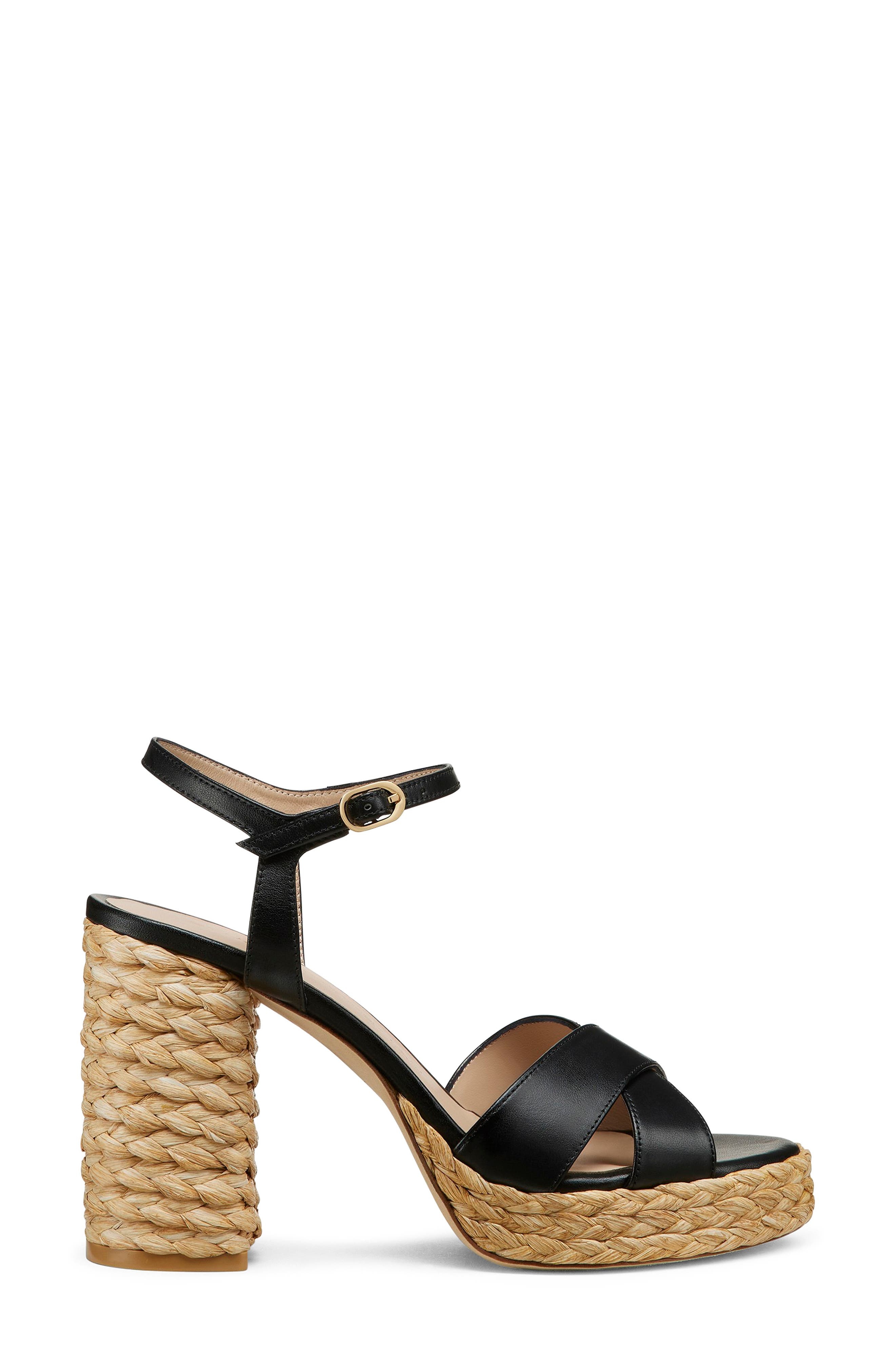 Stuart Weitzman Dayna Platform Sandal in Black/Natural at Nordstrom - 3