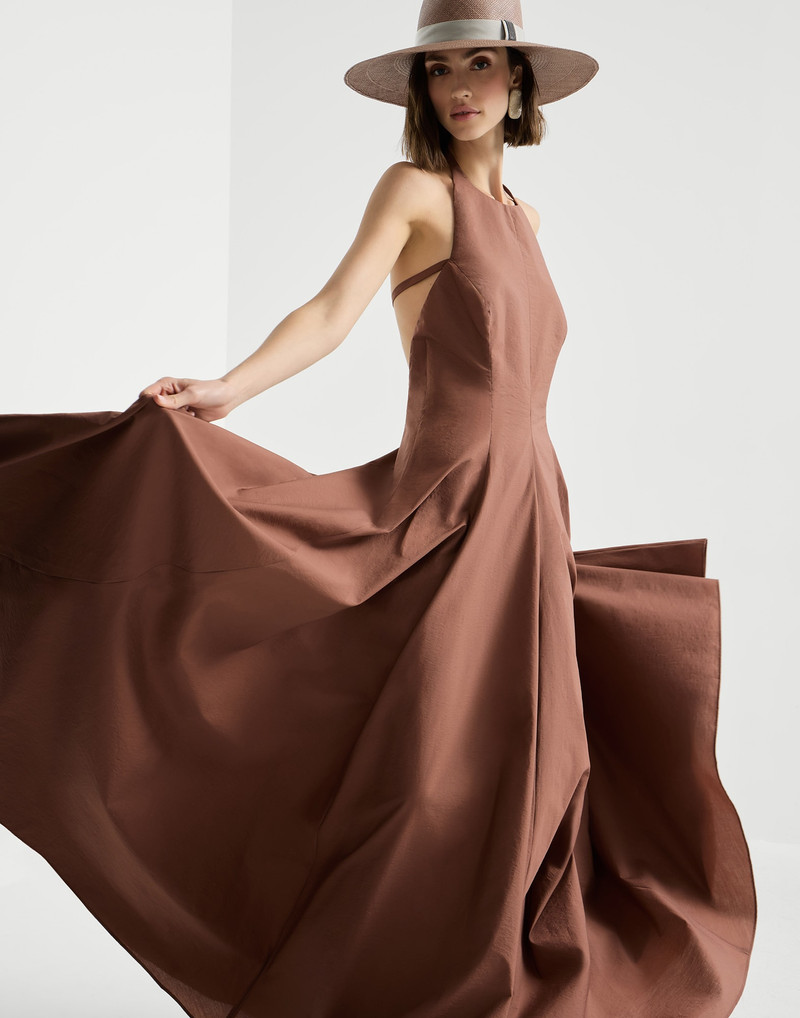 Techno cotton poplin halterneck dress 5
