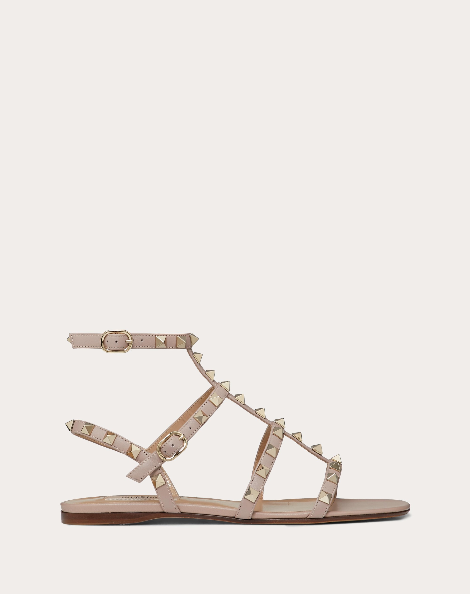 ROCKSTUD FLAT CALFSKIN SANDAL WITH STRAPS - 1