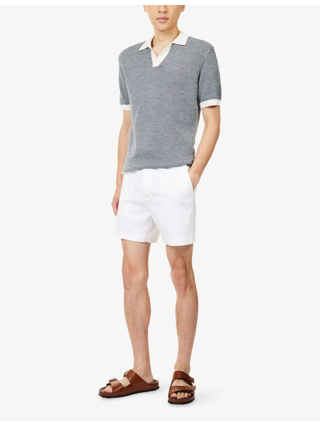 Horton Contrast Cotton-Wool Blend Polo Shirt - 2