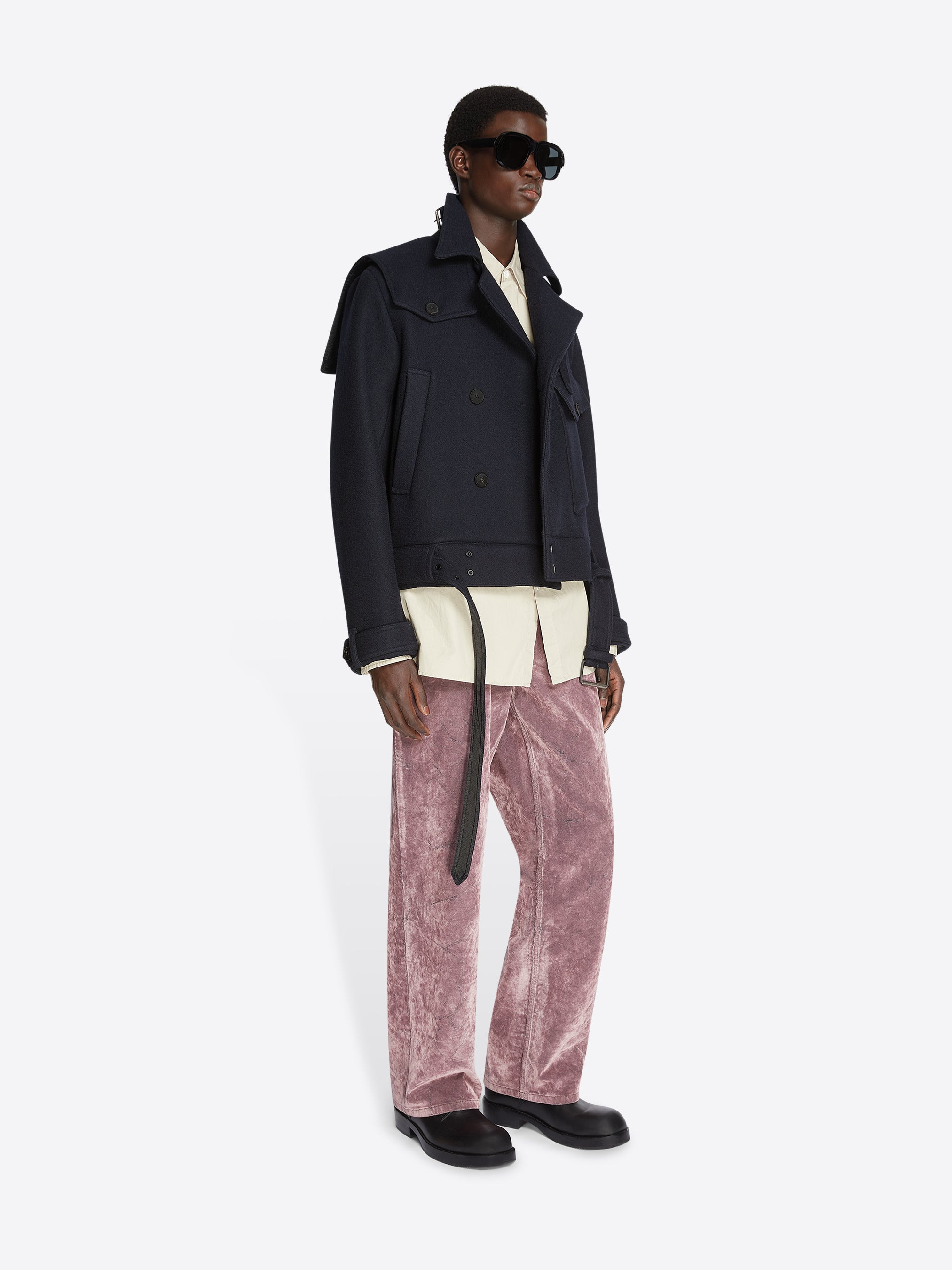 SHORT WOOL TRENCH COAT - 3