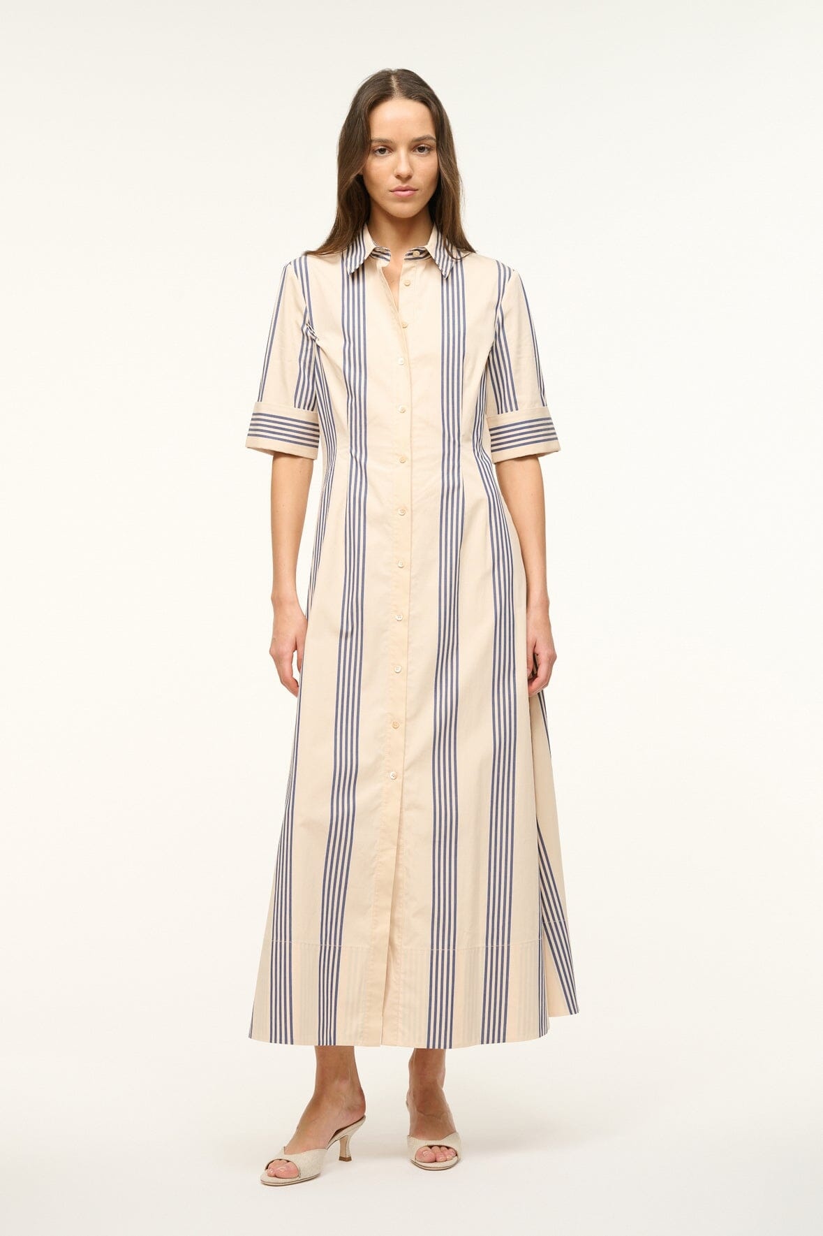 STAUD JOAN MAXI DRESS MARINE BAYADERE STRIPE - 1