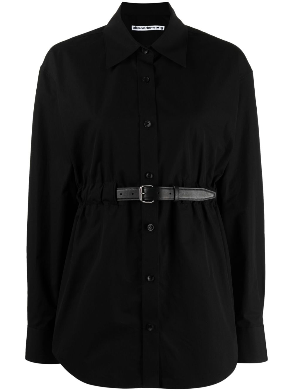 belted cotton tunic shirt - 1