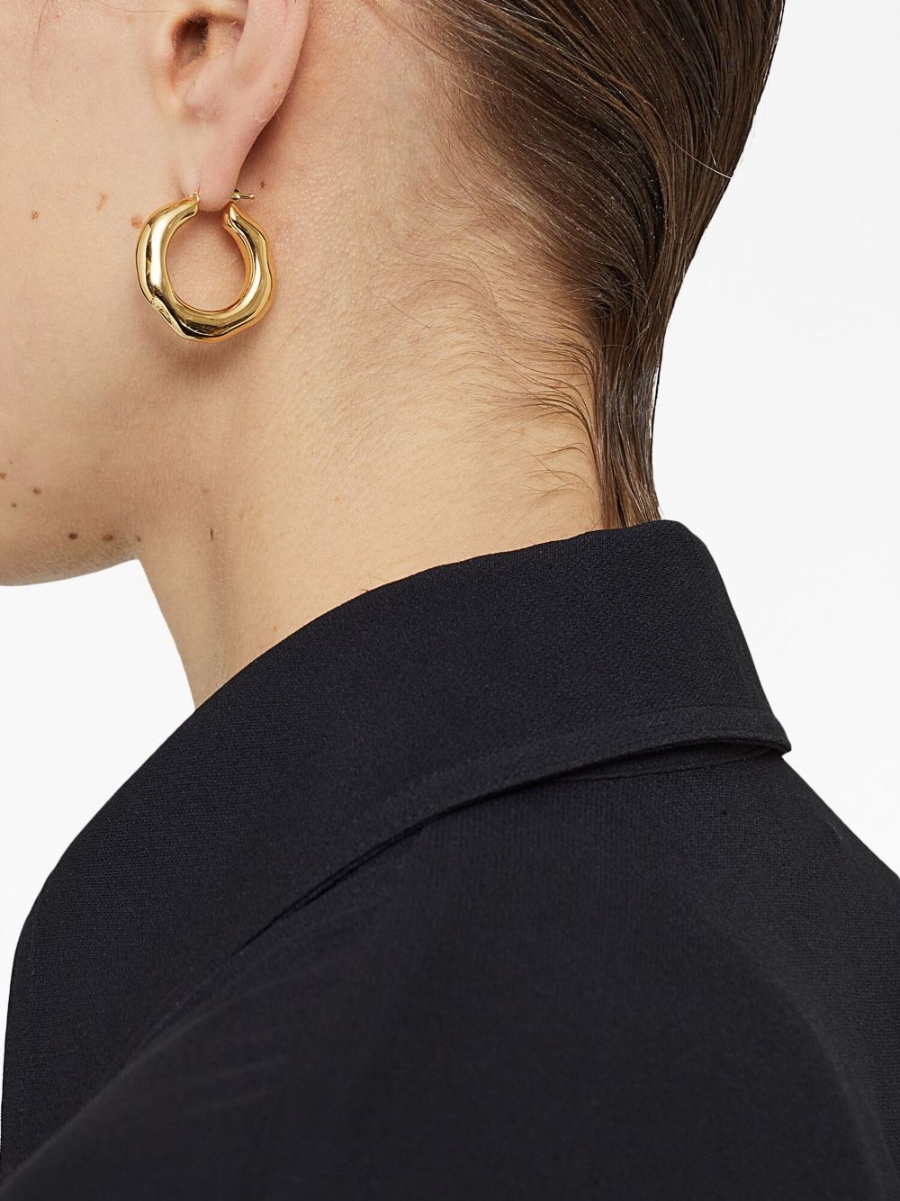 sculpted hoop design earrings - 3
