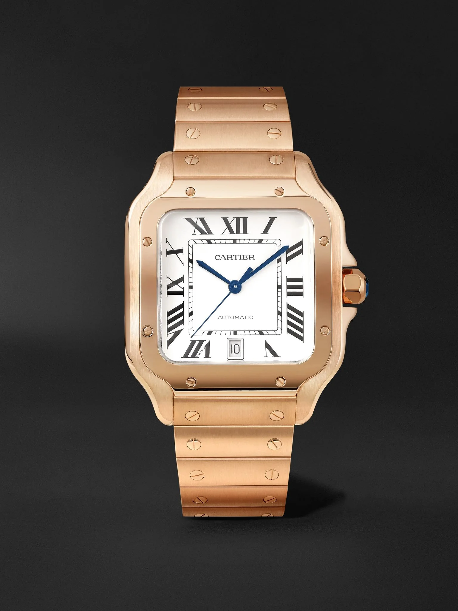 Santos De Cartier Large Automatic 39.8mm 18-Karat Rose Gold Watch, Ref. No. CRWGSA0018 White - 1