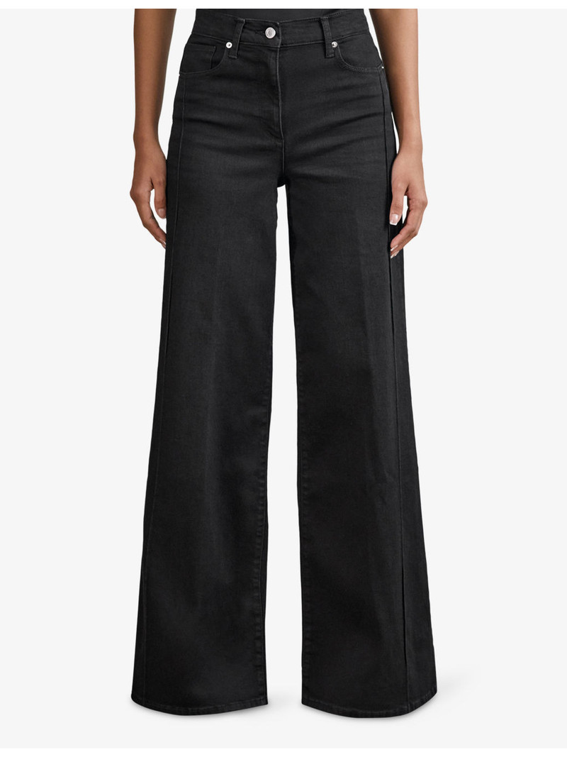 Heather Wide-Leg High-Rise Denim-Blend Jeans 3