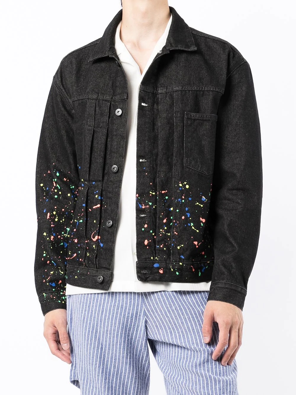 paint-splatter denim jacket - 2