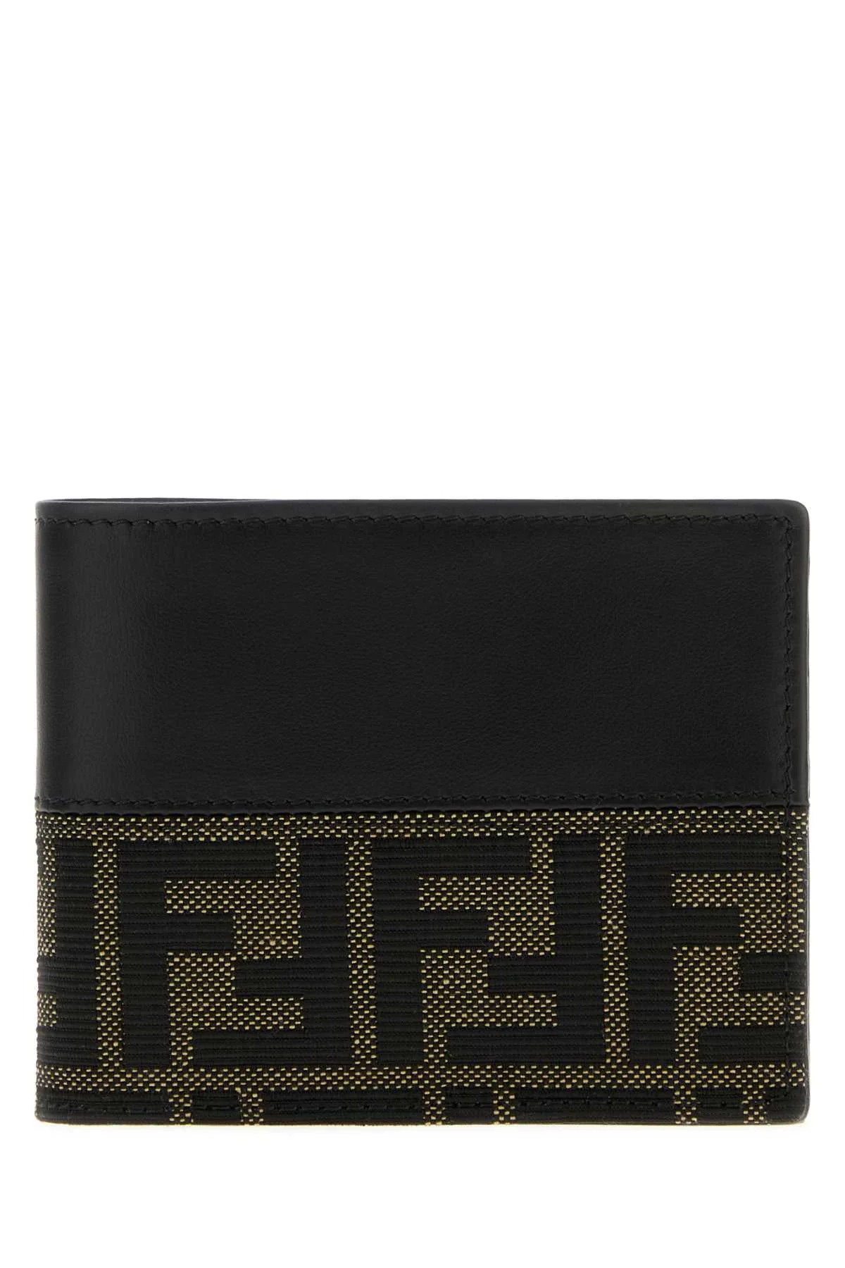Fendi Men Two-Tone Jacquard And Leather Ff Wallet - 1