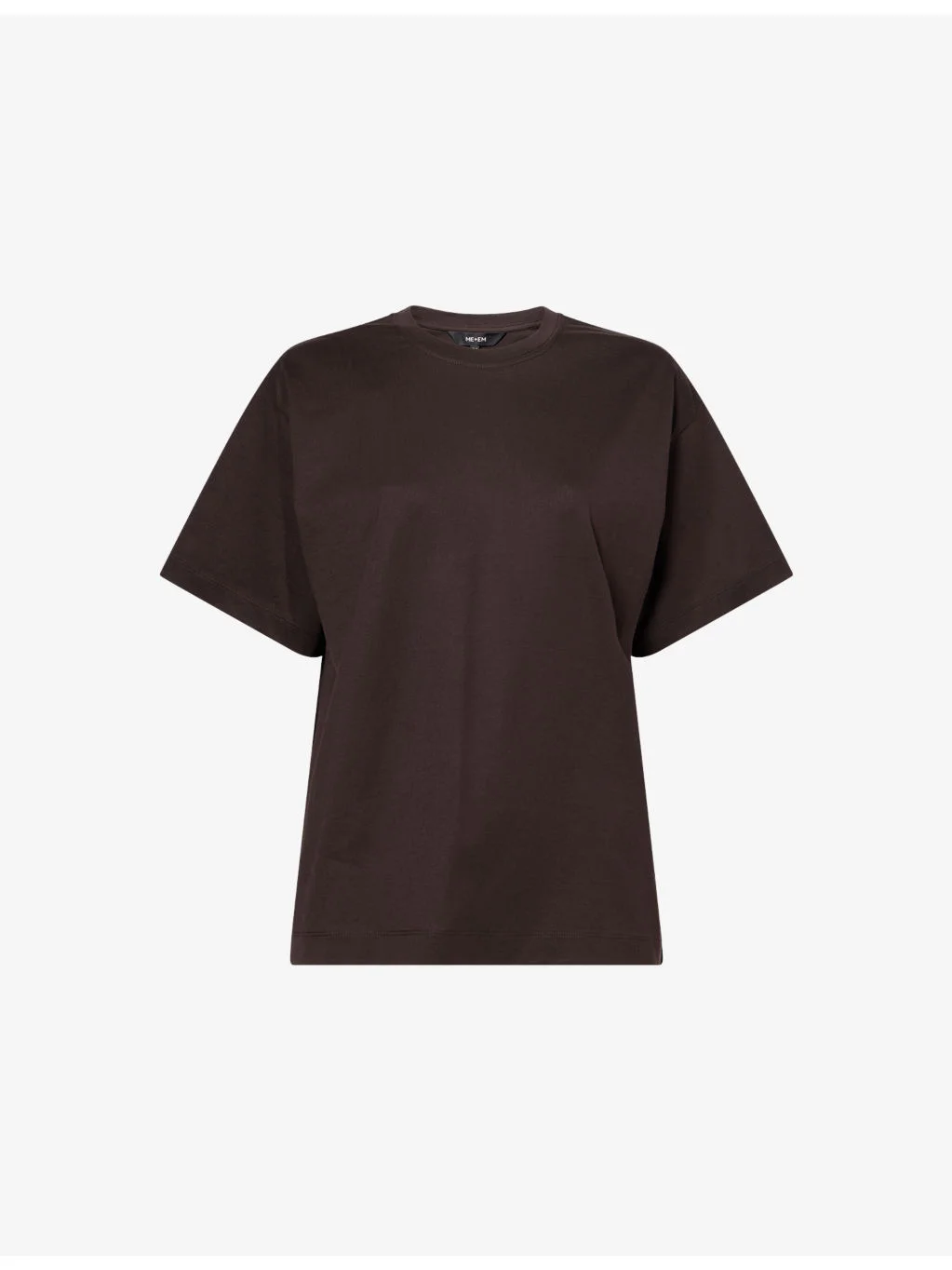Round-Neck Oversized Cotton T-Shirt - 1