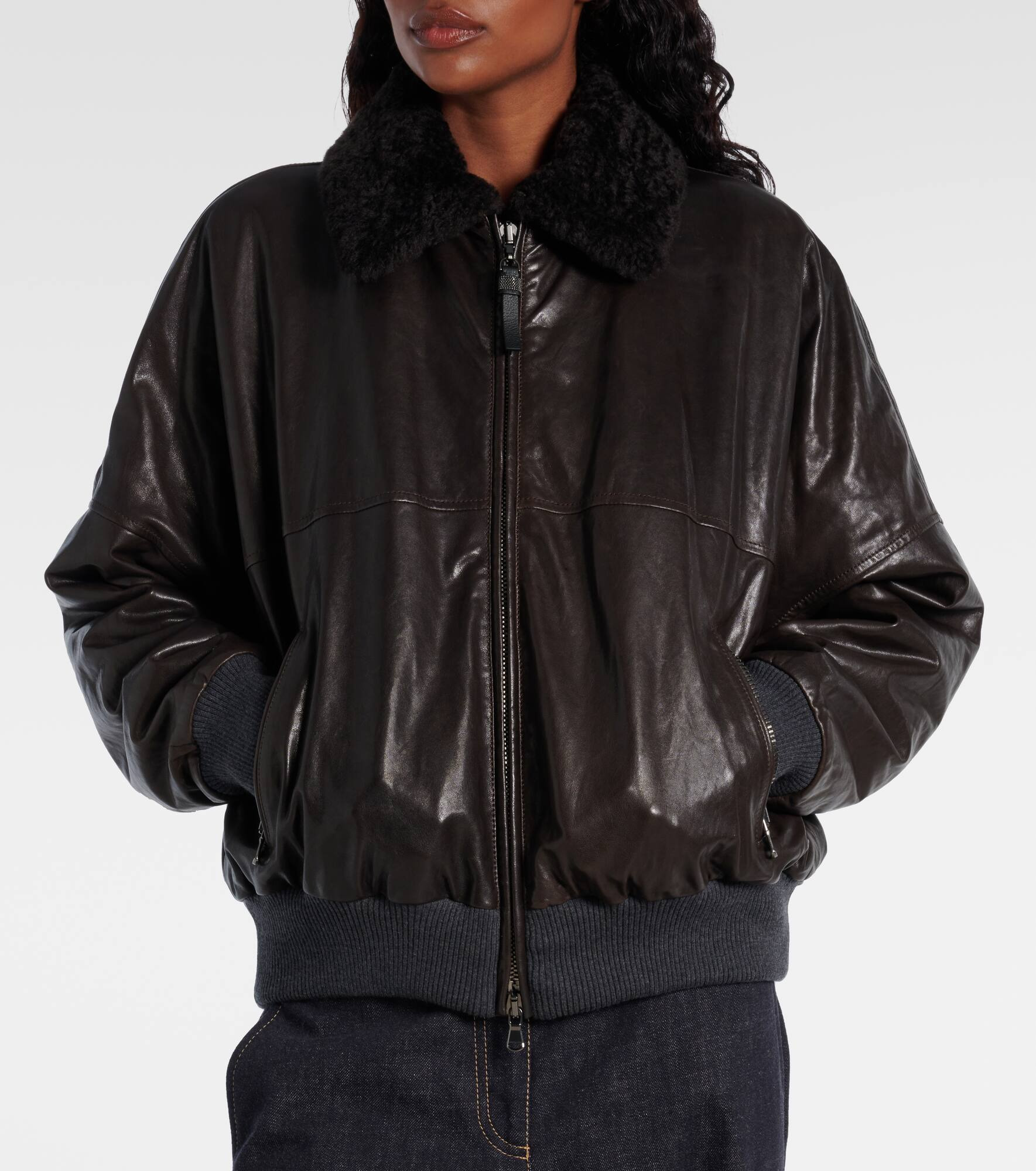 Leather blouson - 6