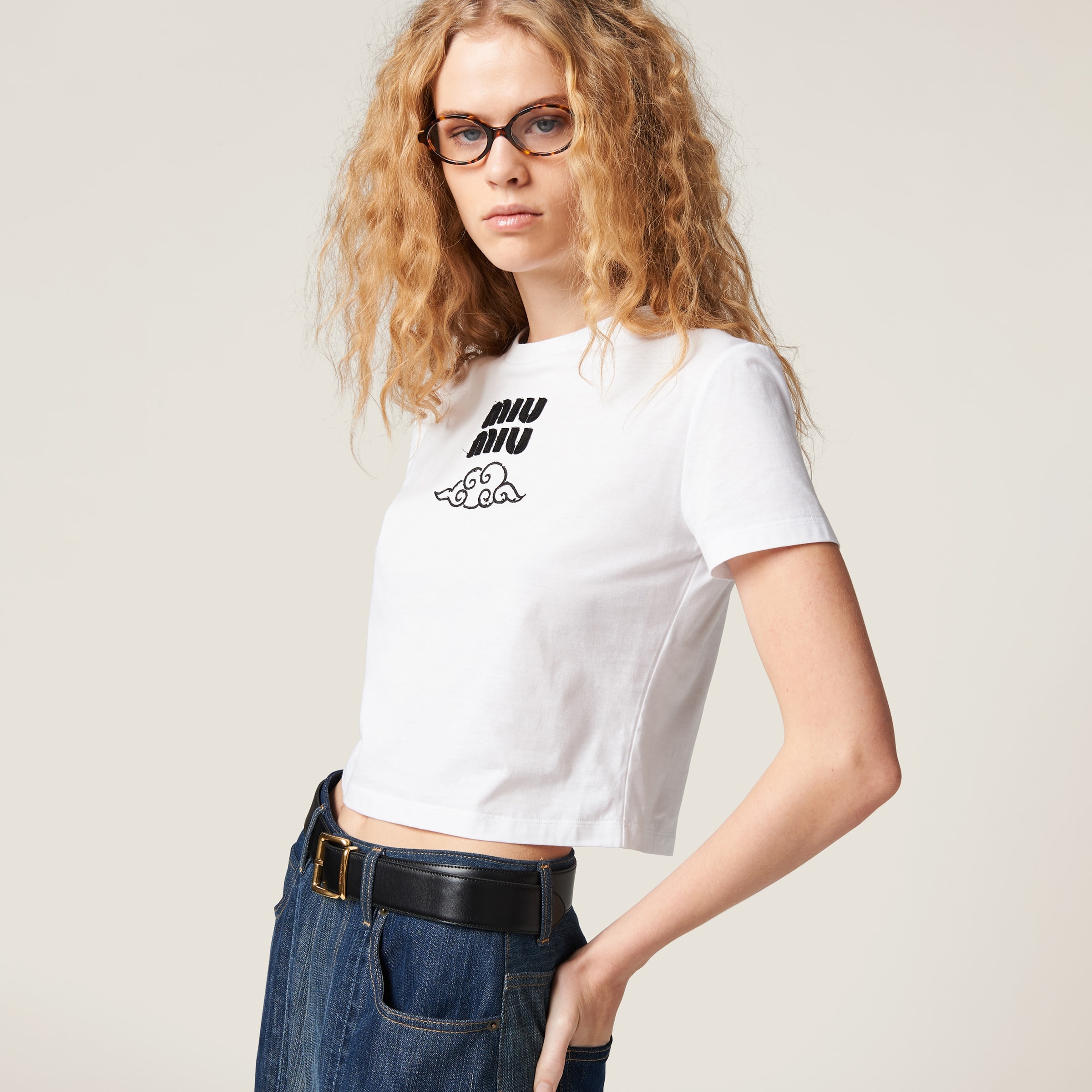 Embroidered cotton T-shirt - 2