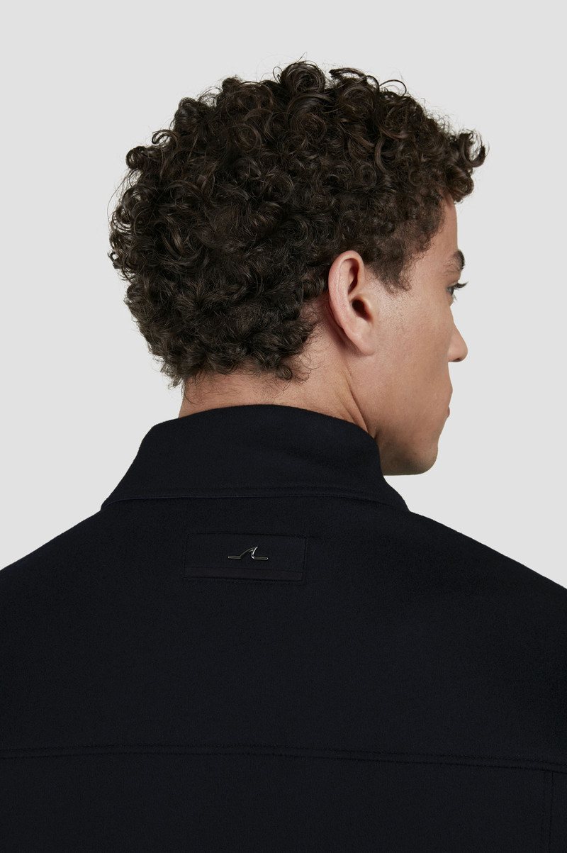 CASHMERE SHACKET WITH LEATHER TRIMS 5