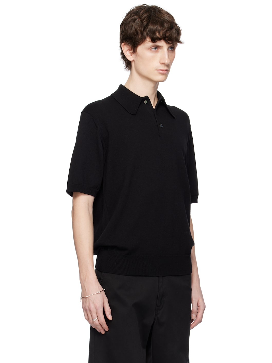 Black Regular Fit Collar Short Sleeve Polo - 2