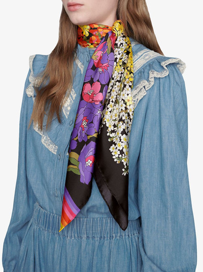 GUCCI degradé floral print scarf outlook