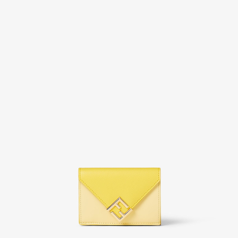 FF Diamonds Micro Trifold Broom yellow leather wallet 1