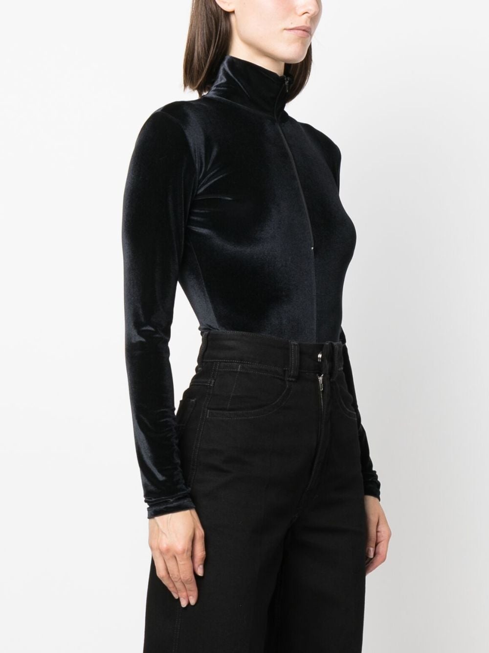zip-up velvet body - 3