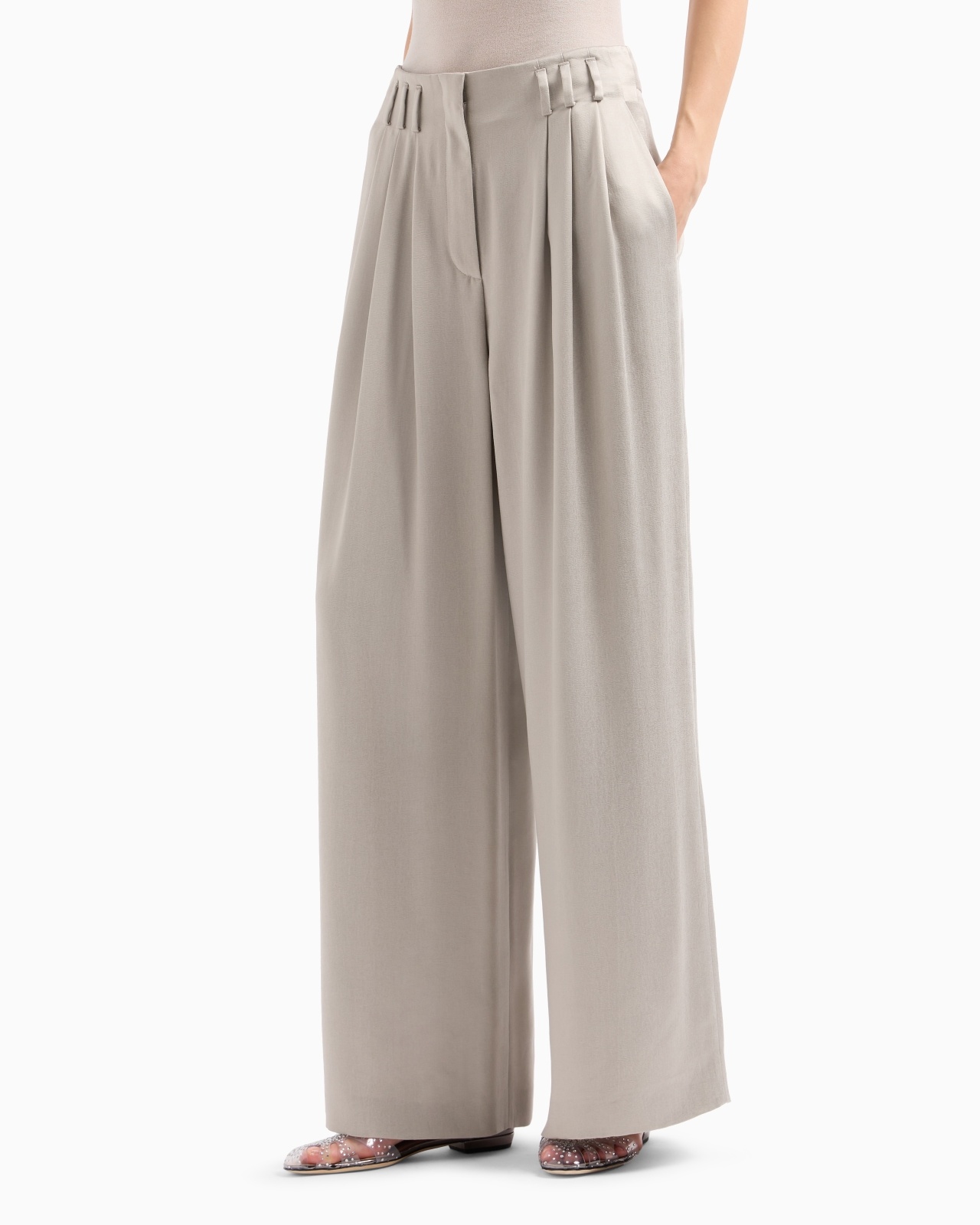 WIDE-LEG VISCOSE AND CUPRO TROUSERS - 4