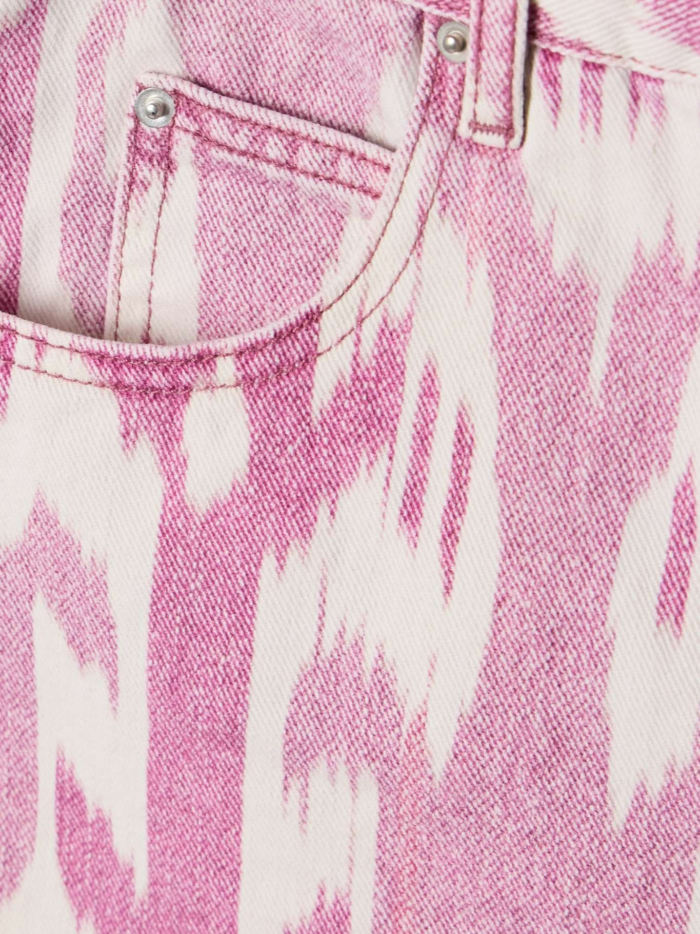 Lesia frayed printed denim shorts Pink - 4