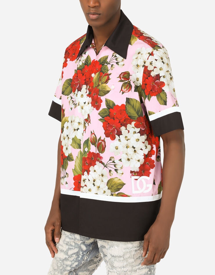 Poplin Hawaiian shirt with Flower print - 4