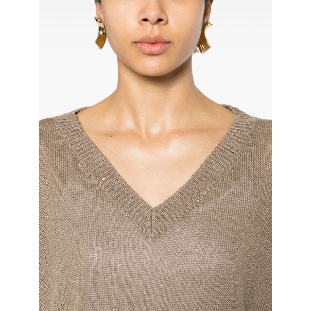 Beige sweater with sequins - 5