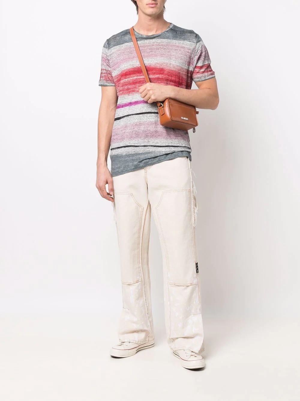 multi-stripe linen T-shirt - 2