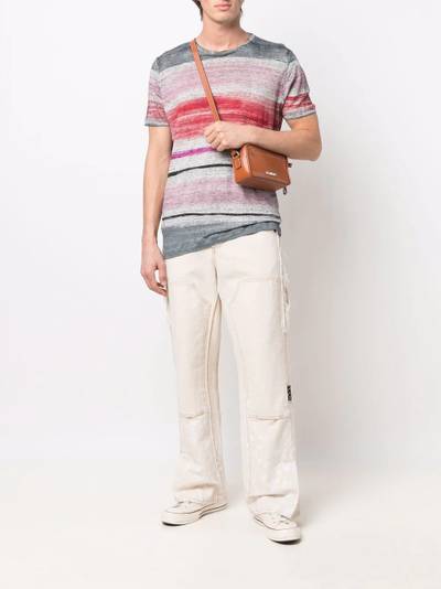 Avant Toi multi-stripe linen T-shirt outlook