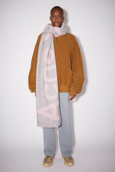 Acne Studios Logo jacquard scarf - Light pink/grey outlook