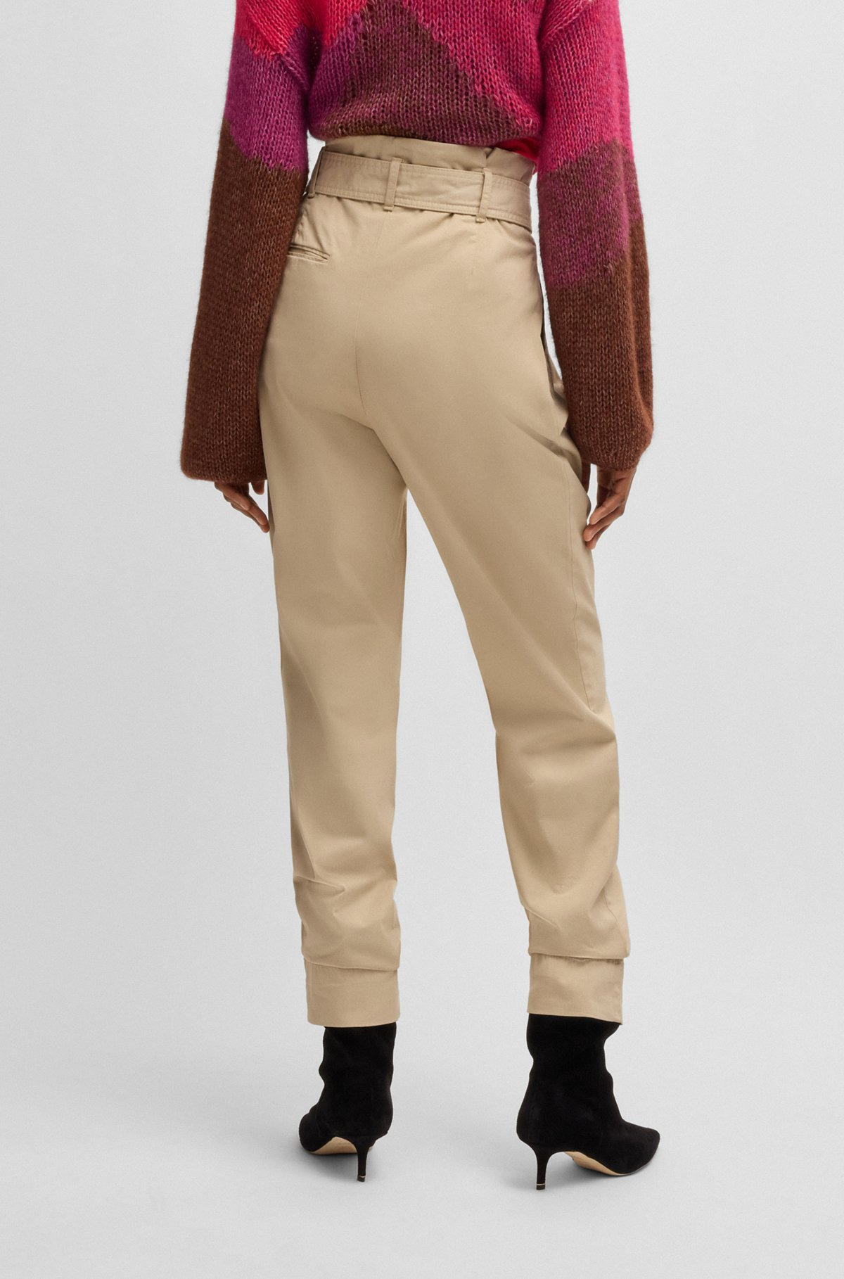 PAPERBAG TROUSERS IN STRETCH-COTTON TWILL - 4